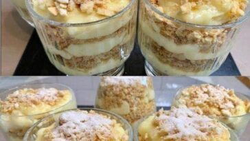 Creamy dessert in a glass